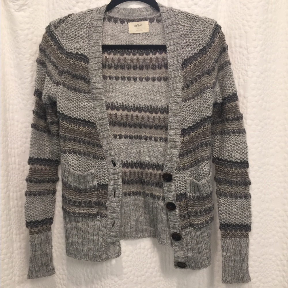 Gray Knit Cardigan